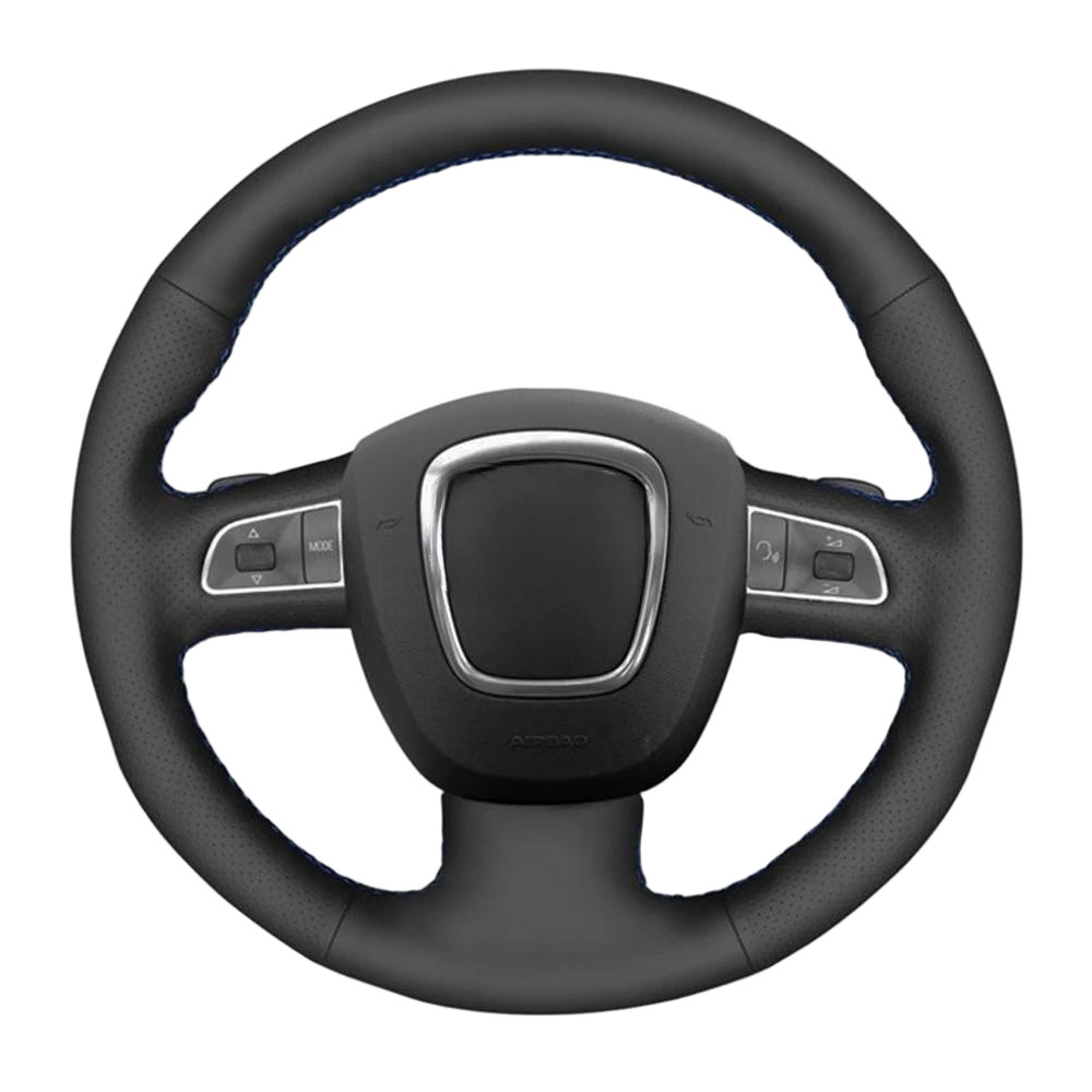 Hand-stitched หนังเทียมพวงมาลัยสําหรับ Audi A3 8P Sportback A4 B8 Avant A5 8T A6 C6 A8 D3 Q7 8R Q5 4