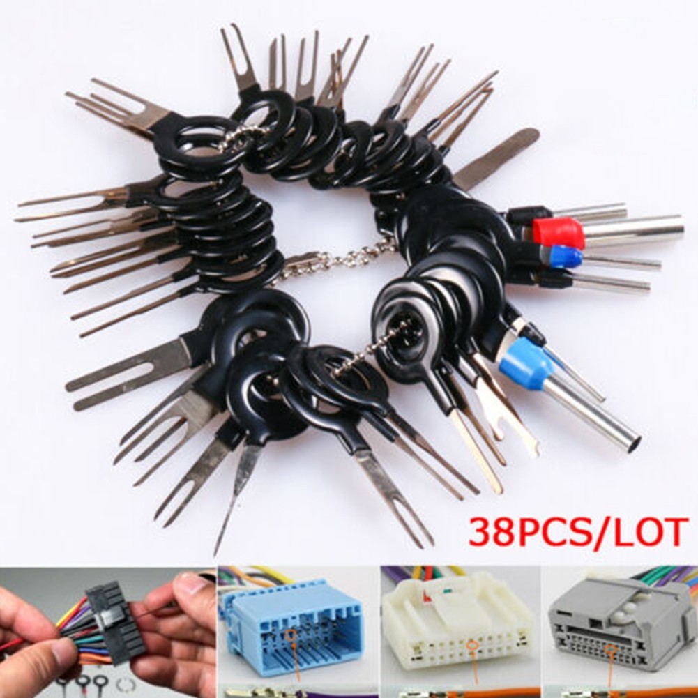 THA38 ชิ้น/เซ็ตสายไฟเครื่องมือกําจัดสายไฟรถยนต์ Crimp Connector Pin