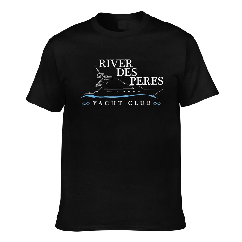 Casual พิมพ์ River Des Peres Yacht Club เสื้อยืดผ้าฝ้ายผู้ชาย