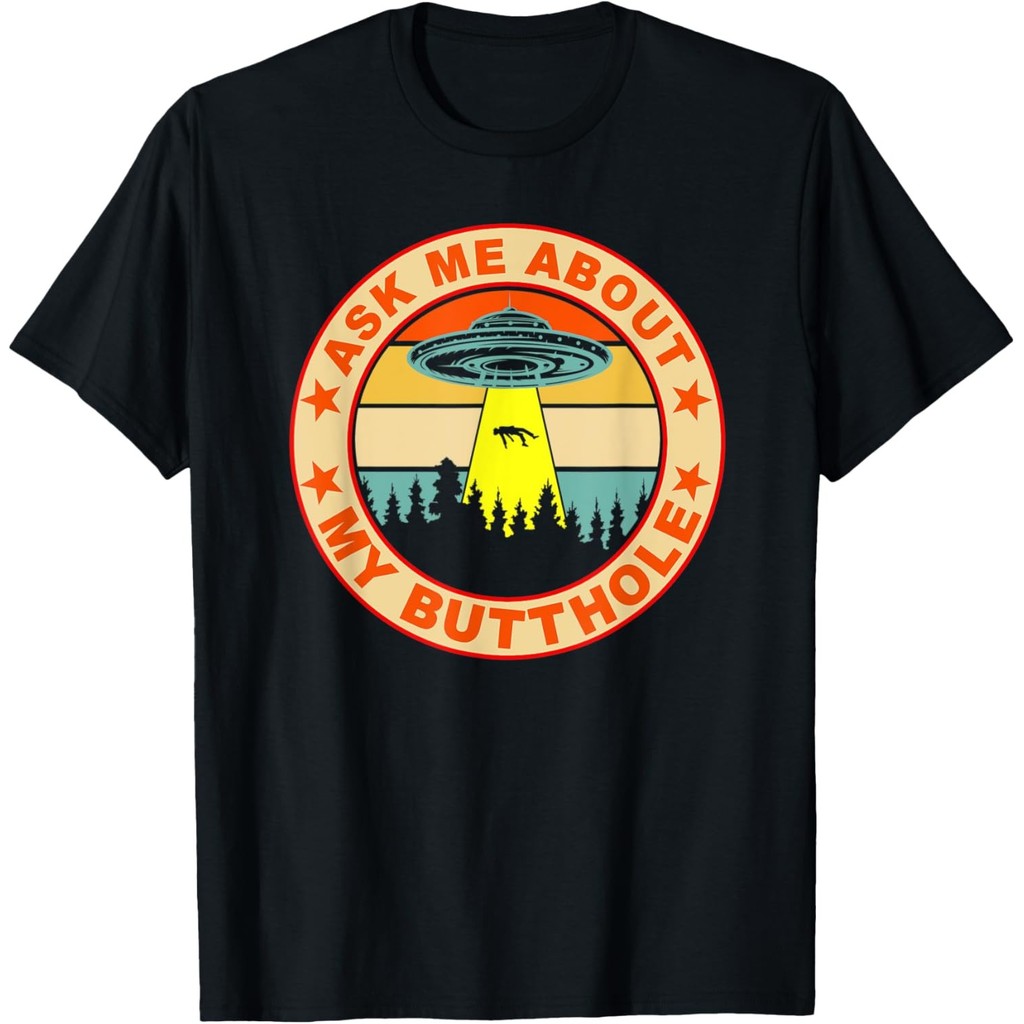 เสื้อยืดวินเทจแบบFunny UFO Alien Abduction ลายสนุกๆ