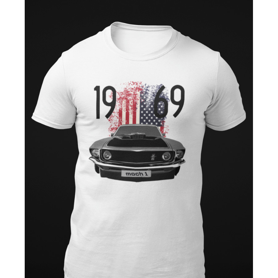 1969 Mustang Mach 1 American Short-Sleeve เสื้อยืด Unisex
