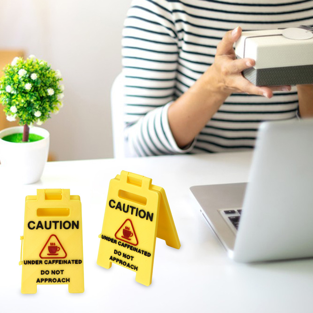 [skymountain]Caution Overstimulated Desk Sign ห้าม Approach Office Desk Sign Workspace Cubicle Sign 