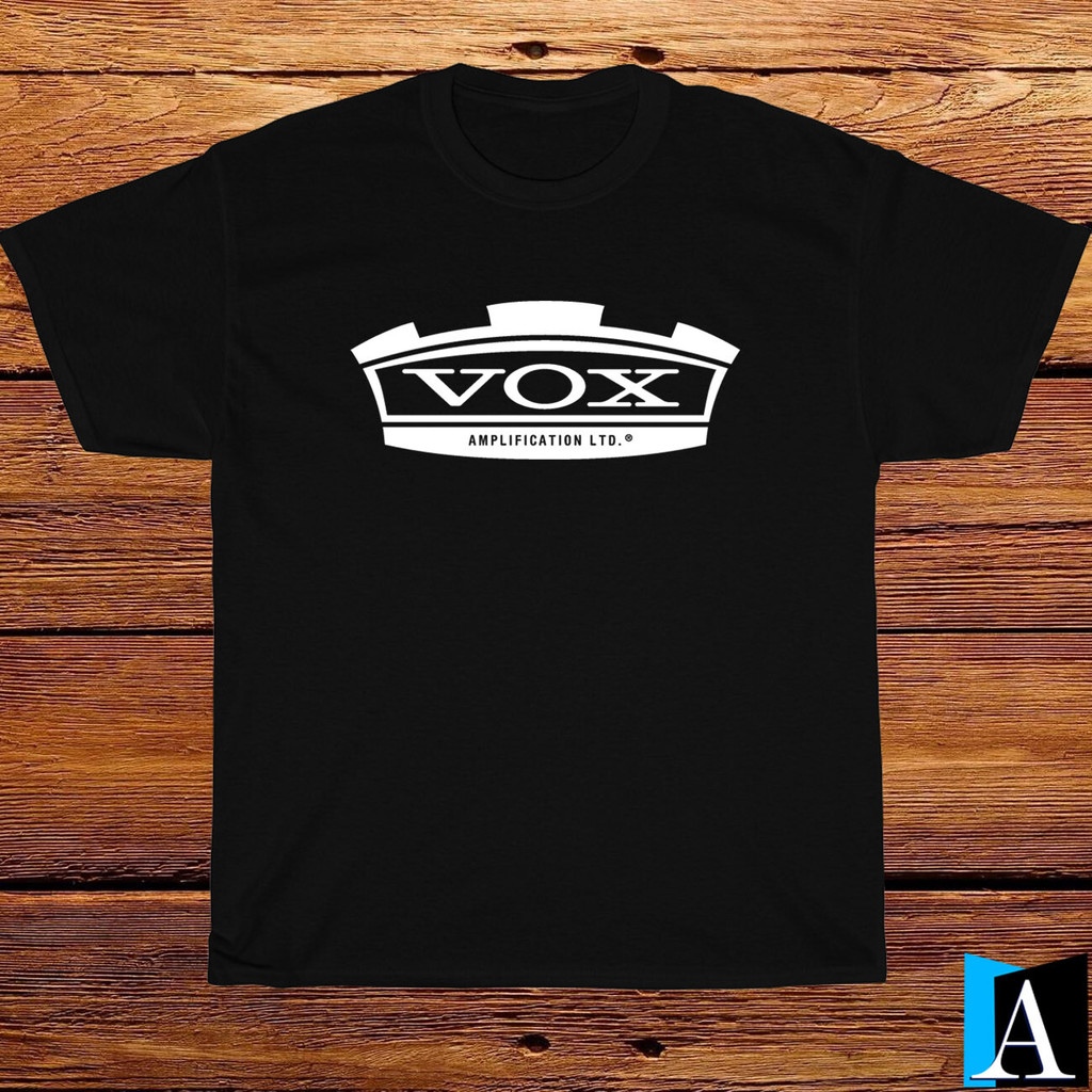 2025 เสื้อใหม่ Vox Amplifier Amplifier Logo Black White Grey Navy Blue T-Shirt