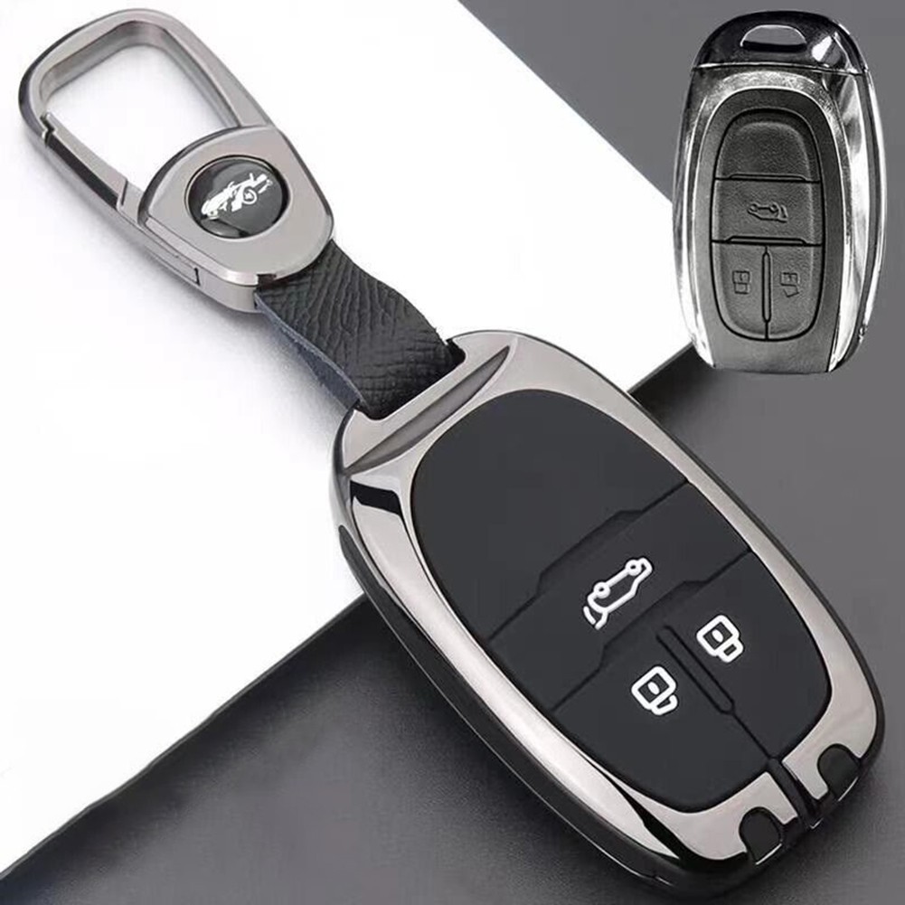 Bestshe1.th❤️สังกะสีอัลลอยด์กุญแจรีโมท Fob ฝาครอบสําหรับ LDV D90 3 ปุ่ม Key Fob