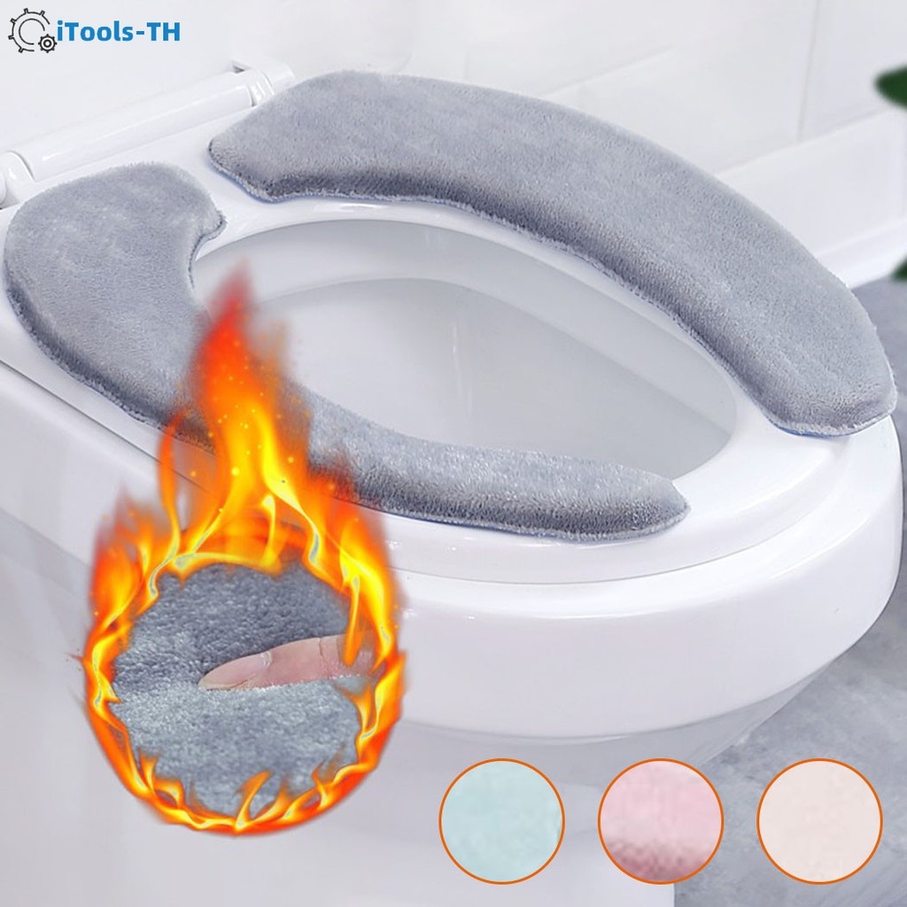 <iTools>ห้องน้ําที่นั่งชักโครกล้างทําความสะอาดได้เสื่ออุ่นนุ่มฝาครอบPad Cover Warm