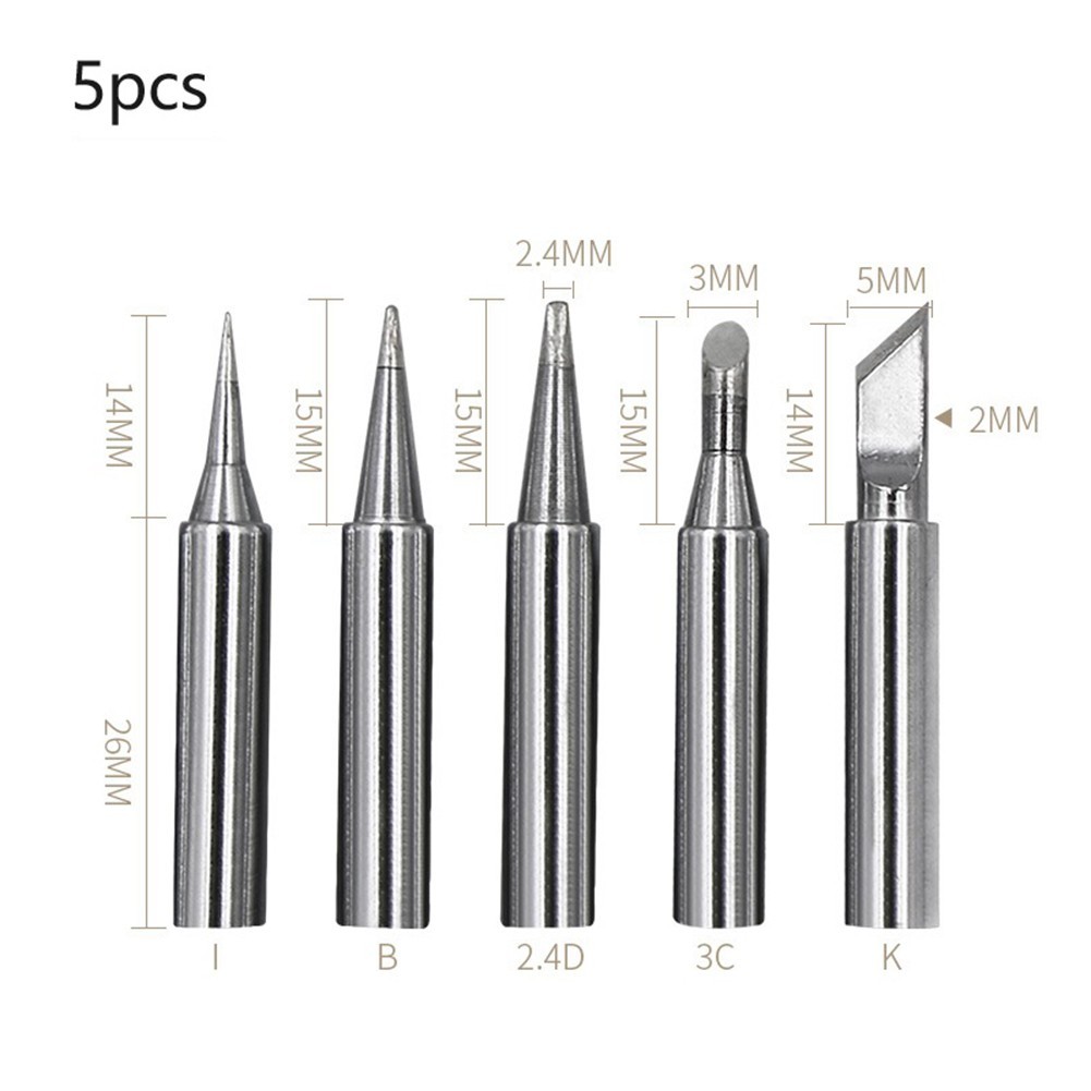[Hot-CUST] 5 ชิ้นตะกั่วบัดกรี IronTip เปลี่ยน 936 หัวแร้งเคล็ดลับหัวเชื่อม❥