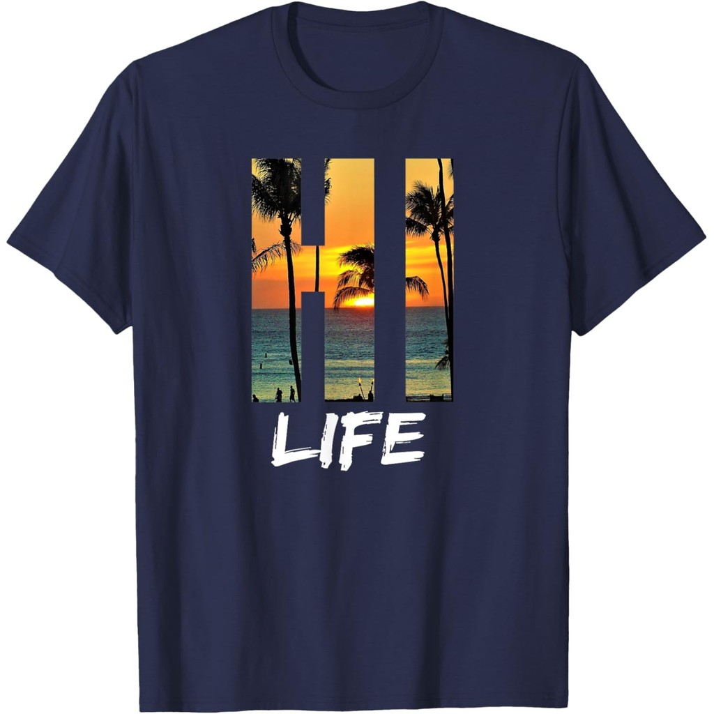 Hi Life Aloha Hawaii Beach T-Shirt เสื้อยืด