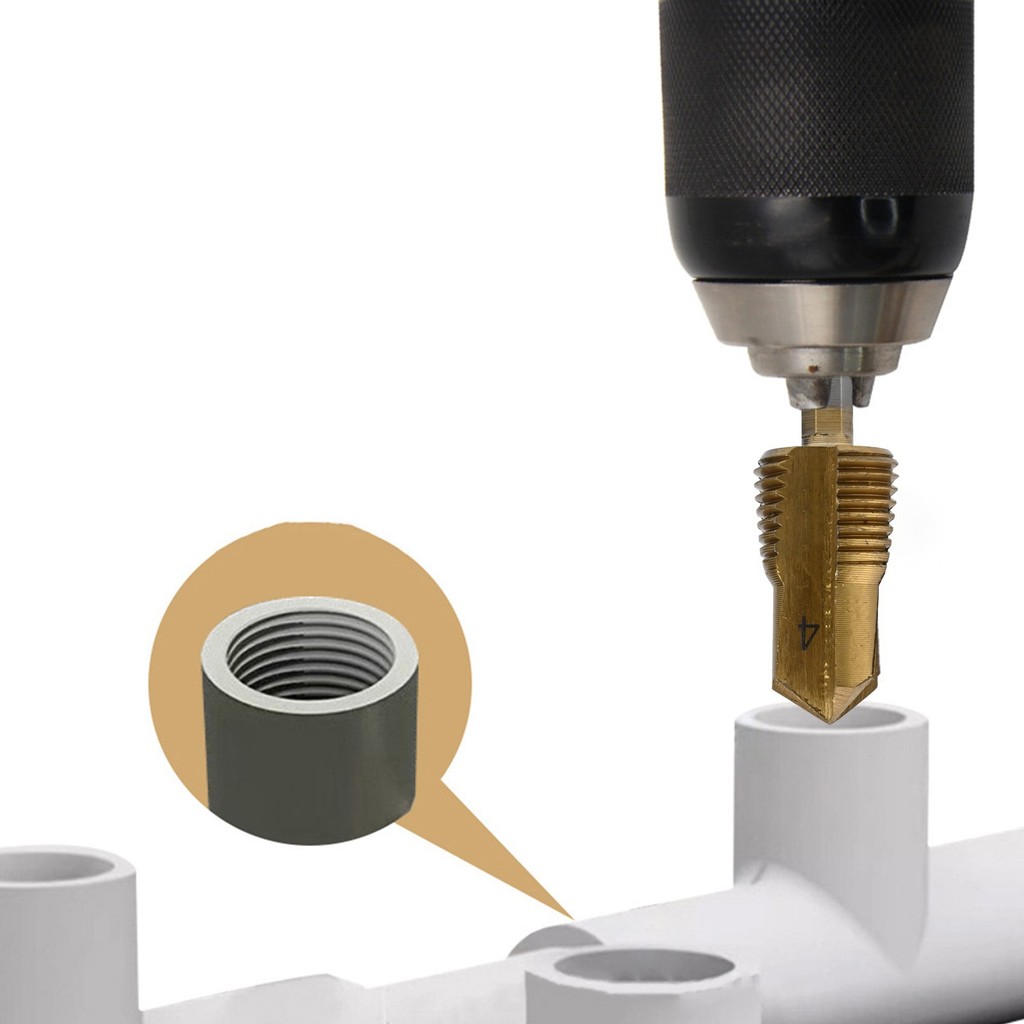 [สินค้าใหม่-QC] 1 ชิ้น PPR Lifting Stepped Drill Bit Hex Water Pipe Expansion และแตะ 2 in 1❀