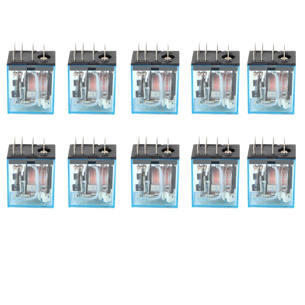 <FAIRLAND-TH> 10 ชิ้น 220V AC คอยล์รีเลย์ MY2NJ รีเลย์ขนาดเล็ก DPDT 8 Pin 5A HH52P MY2N-J