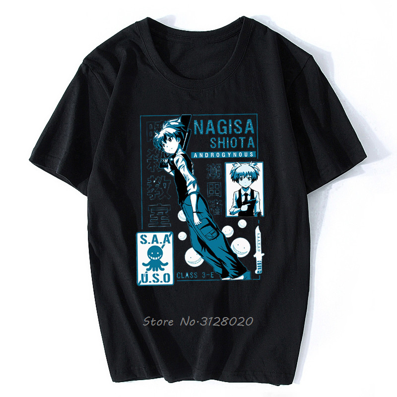 Shiota Nagisa ตลก Unisex เสื้อยืดลําลองญี่ปุ่นอะนิเมะ Assassination ห้องเรียน Karma Akabane เสื้อยืด