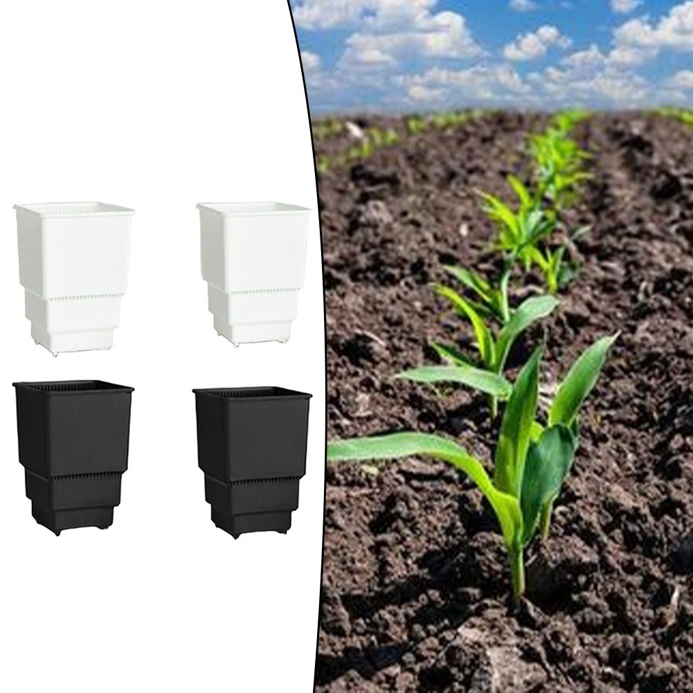 เสียงสะท้อน.ไทย❤️2 ชิ้น breathable square root control กระถางดอกไม้ -8 ซม., 10 ซม. เส้นผ่านศูนย์กลาง