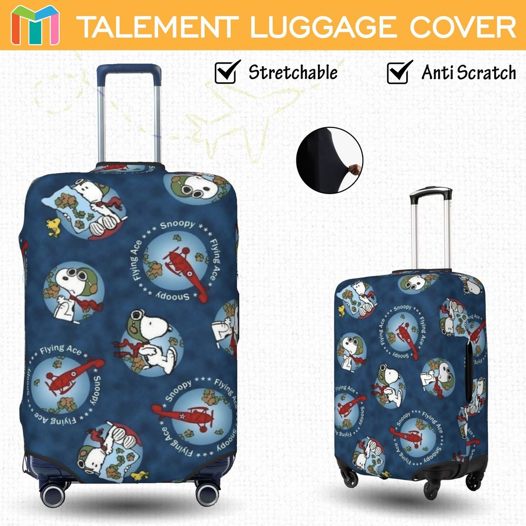 Snoopy ผ้าคลุมกระเป๋าเดินทาง ผ้าสแปนเด็กซ์ แบบยืดหยุ่น ยืดหยุ่น Luggage Cover 18 20 22 24 26 28 30 3