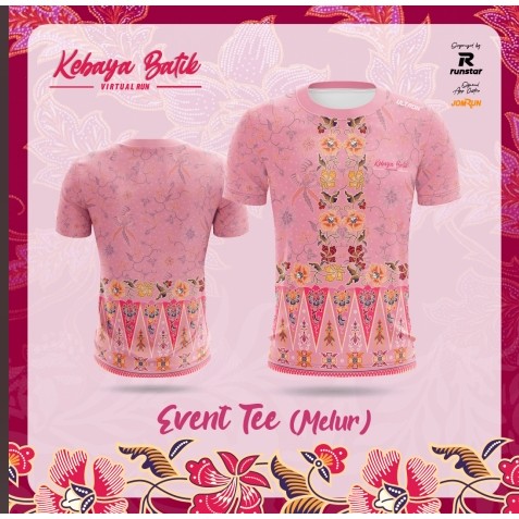 KEBAYA BATIK 10KM VIRTUAL RUN Tshirt / Baju Microfiber Jersi / Jersey Sublimation / Tshirt Jersey