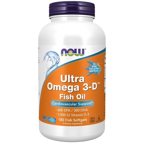 Now Foods Ultra Omega-3-D Fish Softgels 600 EPA 300 DHA 180 นับ