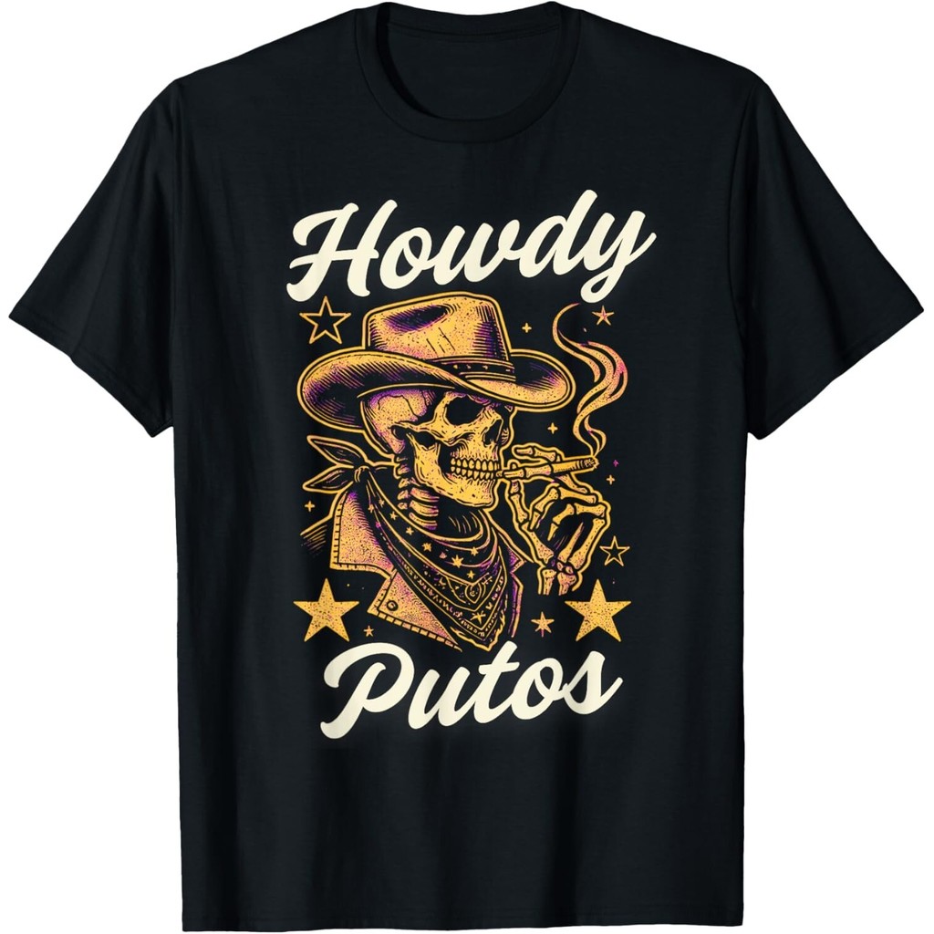 Howdy Putos Funny Skull Howdy Putos เสื้อยืดผู้ชาย