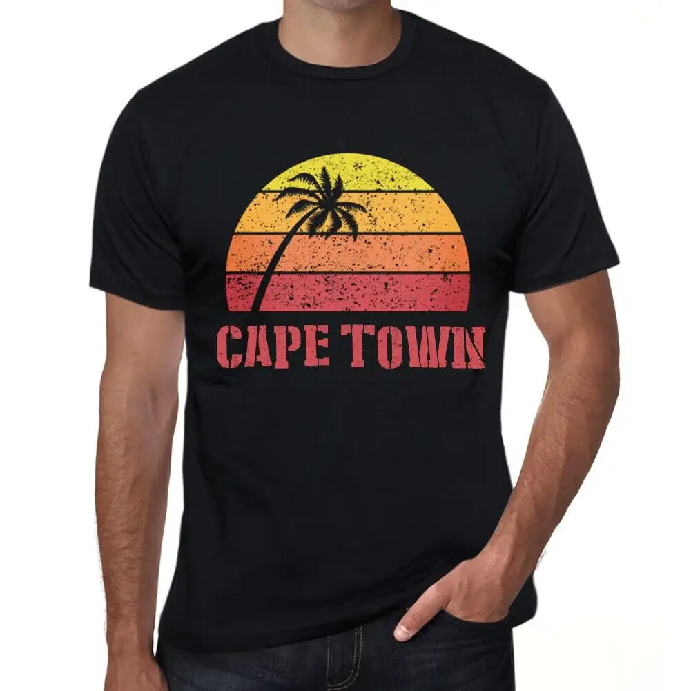 เสื้อยืด Mens Sunset Cape Town พื้นฐานสำหรับผู้ชาย