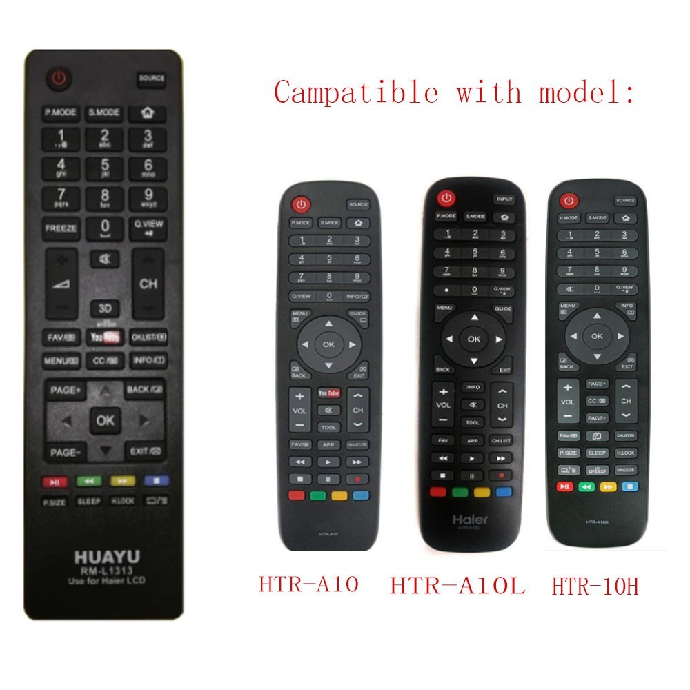 Haier TV รีโมทคอนโทรล HUAYU RM-L1313 Fit สําหรับ HTR-A10H HTR-A10L HTR-A10LA HTR-A10 LED 3D เปลี่ยน 