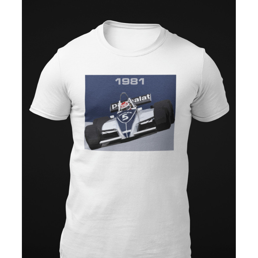 Nelson Piquet 1981 F1 เสื้อยืดแขนสั้น Unisex