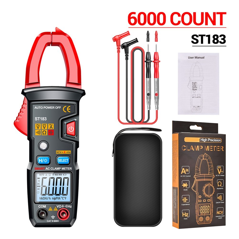 [ROMAY] ST183 Clamp Multimeter จอแสดงผล LED High สําหรับมัลติฟังก์ชั่นที่มีความแม่นยํา