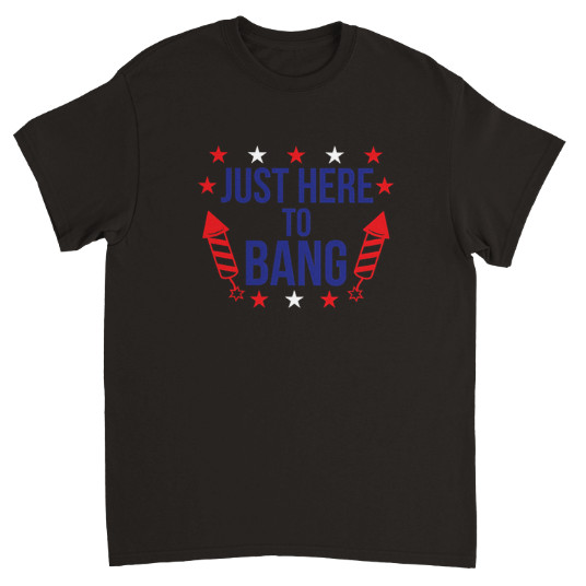 2025 4Th Of July Graphic Tee Fourth Of July Tshirt Im Just Here To Bang