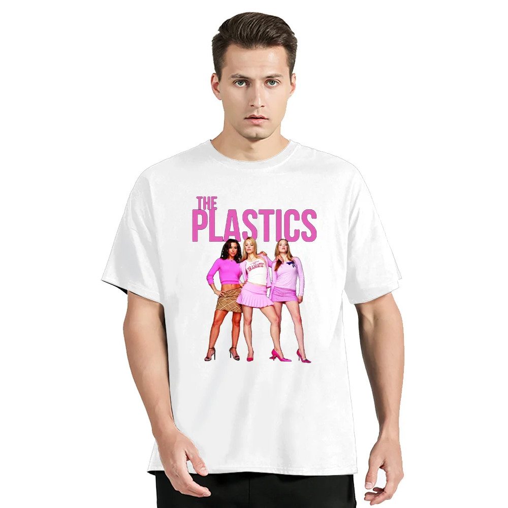 เสื้อยืดผู้ชาย 100% ผ้าฝ้าย ลาย Mean Girls The Plastics หลากหลายไซส์