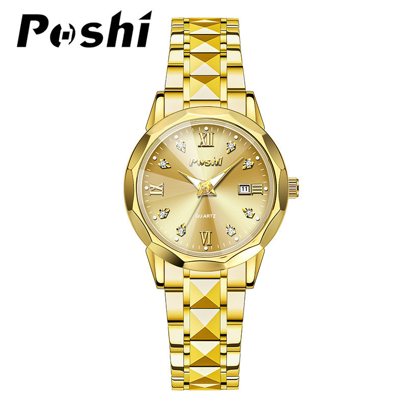 POSHI Mens Waterproof Luminous Business Watches Date Mens Wrist Watch Stainless Steel