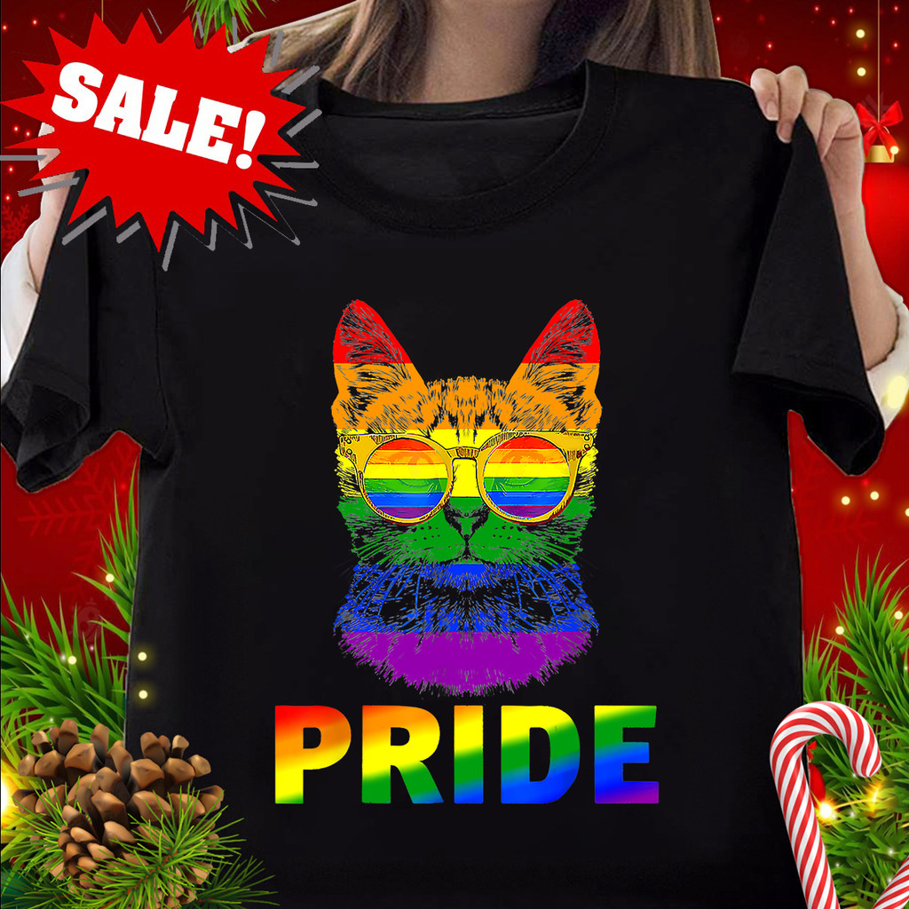 2025 Lgbt Cat Gay Pride Lgbtq Rainbow Flag Cool แว่นกันแดด