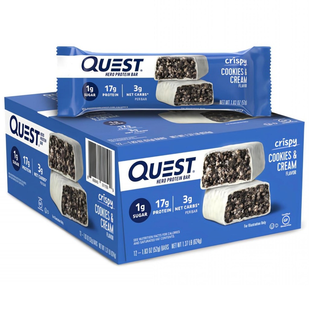 Quest Nutrition Hero Protein Bar คุกกี้และครีมกรอบ 52g  12 บาร์