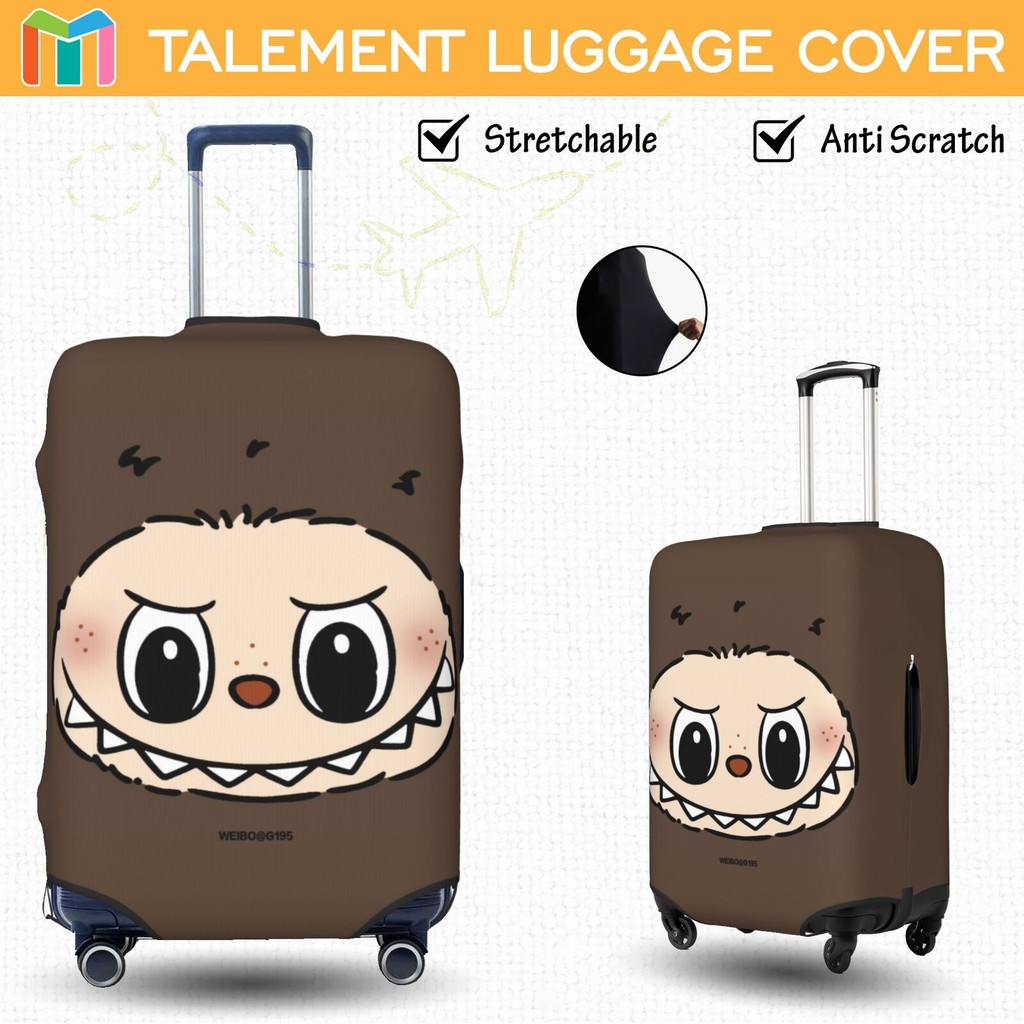 Labubu ผ้าคลุมกระเป๋าเดินทาง ผ้าสแปนเด็กซ์ แบบยืดหยุ่น ยืดหยุ่น Luggage Cover 18 20 22 24 26 28 30 3