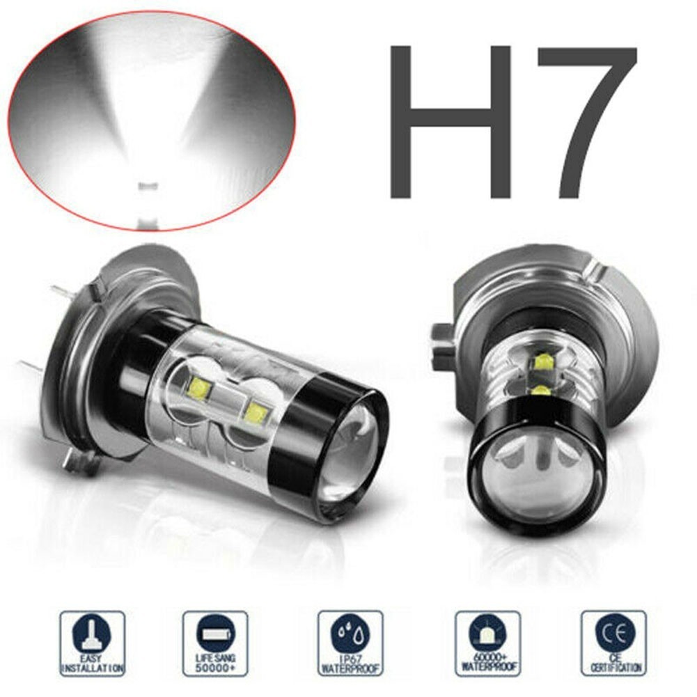 [ขายร้อน] 2 ชิ้น H7 160W หลอดไฟ LED กําลังสูงไฟหน้าไฟตัดหมอก DRL หลอดไฟ 6000K แสงสีขาว LK