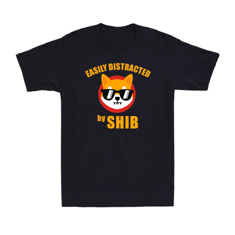 เสื้อยืดผู้ชาย ธีม Shib Funny Token ล้าง่ายสำหรับคนชอบCriptocurrency