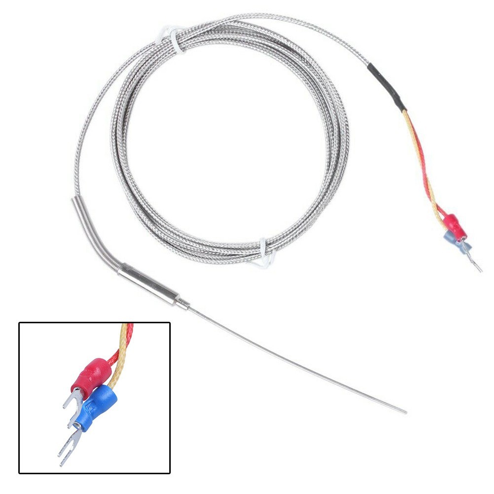 <oncemorg> J ประเภท 90 มม. x 1.5 มม. ตัวควบคุมอุณหภูมิ Earth Thermocouple Probe 2M