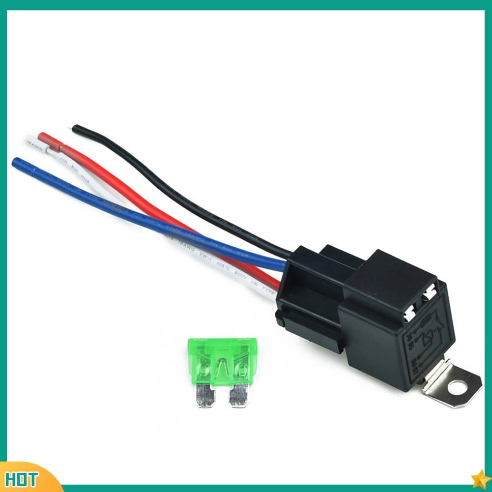 good รีเลย์ 12V คุณภาพสูง 4 พินพร้อมฐานซ็อกเก็ต/สายไฟ/