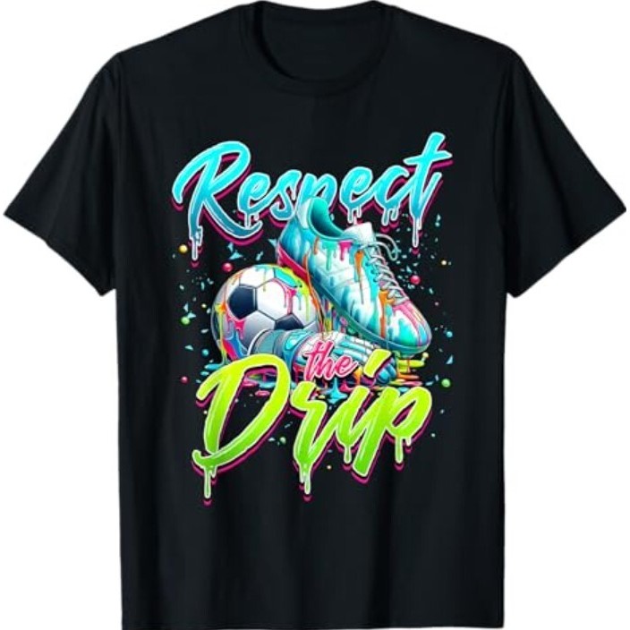 เคารพ The Drip Soccer Ice Cream Drip With Sprinkles Men T-Shirt