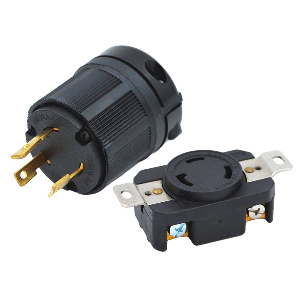 คลังสินค้าพร้อม 2 ชิ้นสําหรับ NEMA L5-30 3 หลุมชายและหญิง Receptacle 30A 125V L5-30P L5-30R