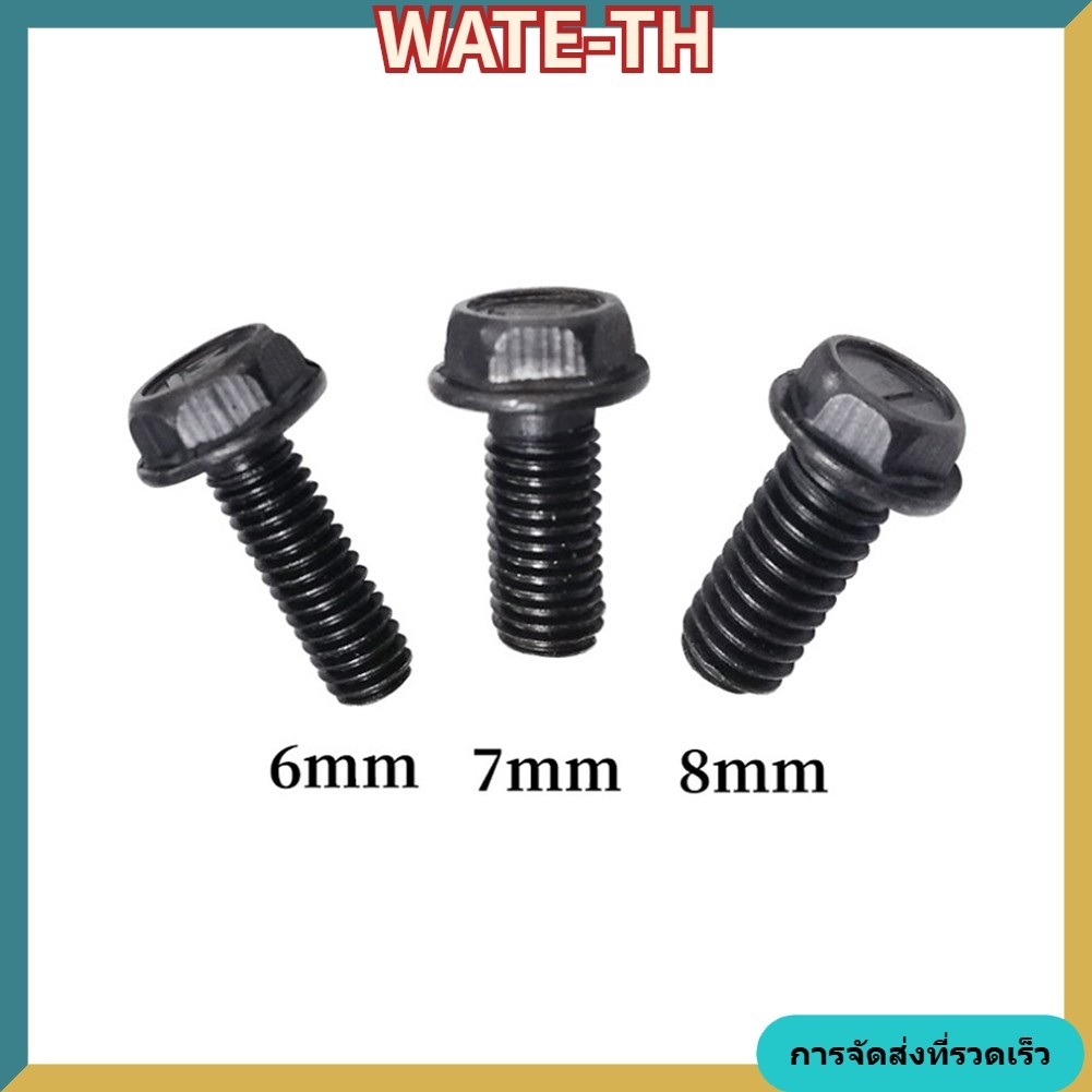 WATE Fast10pcs ใบเลื่อยสกรู M8 M7 M6 ด้ายซ้าย Hex Flange สําหรับเครื่องตัด
