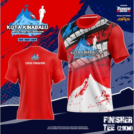 Kota Kinabalu Virtual Trail Half Marathon Tshirt / Baju Microfiber Jersi / Jersey Sublimation / Tshi