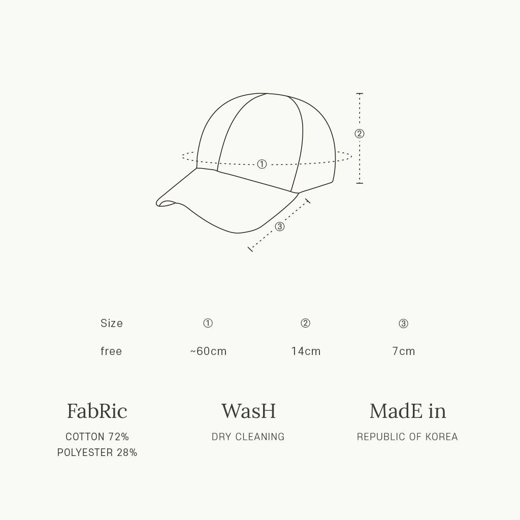 [RONRON] Dot Logo Ball Cap / 2colors — صورة 7