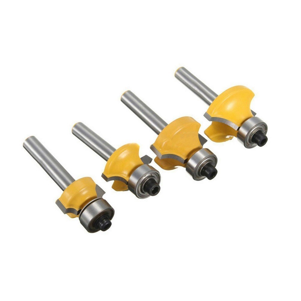 [JAKO-Hot]4 ชิ้น 1/4 นิ้ว Shank Round Over Bead Edge Forming Router Bit 1/2 3/8 1/4 1/8❀