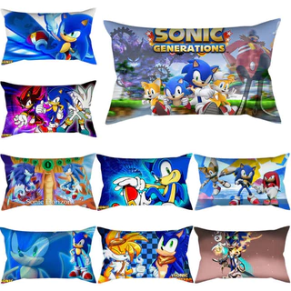การ์ตูน Sonic the Hedgehog โพลีเอสเตอร์โยนหมอนรถ Cusion ตกแต่งบ้านปลอกหมอน 50x30 ซม. 60x40 ซม. 74x48 ซม.ด้านเดียวพิมพ์