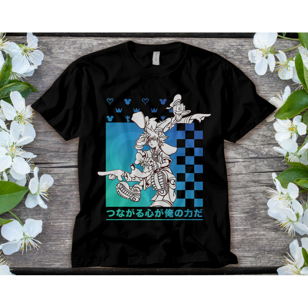 เสื้อยืด Unisex Disney Kingdom Hearts ลาย Sora, Donald และ Goofy เหมาะสำหรับผู้ใหญ่และเด็ก