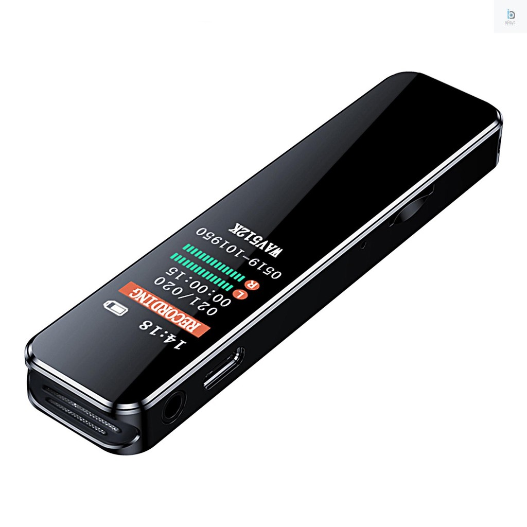 [aliout]เครื่องบันทึกเสียงลดเสียงรบกวนพร้อมPlaybackแบบพกพาType-C USB2.0เกียร์1536KBPS HDบันทึกMP3เคร