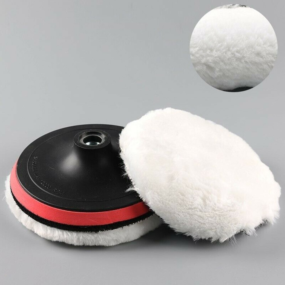 [ขายร้อน] 3" 4" 5" 6" 7" Lambs Wool Buffing Polishing Pads Bonnets Sanding Car Buffer Pad LK