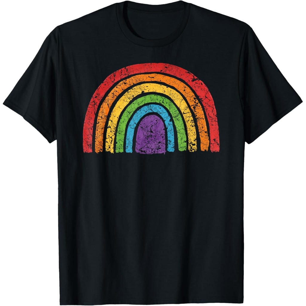 Q Rainbow Flag Gay Pride Awareness Ally เสื้อยืดวินเทจ