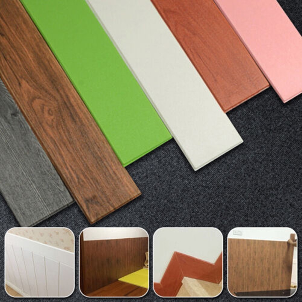 [NKRA0801] 3D เอว Line สติ๊กเกอร์ติดผนัง PVC Baseboard ตกแต่งบ้าน 1PC