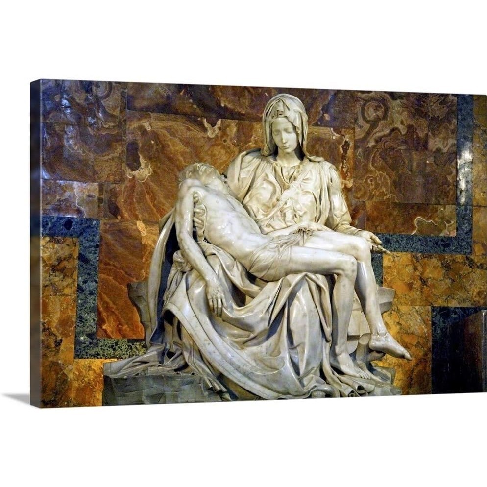 อิตาลีวาติกัน City Michelangelos Masterpiece ประติมากรรม Pieta St Peters Basilica ผ้าใบ Wall Art พิม