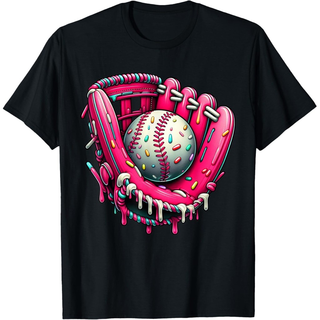 Baseball Drip For Boys Ice Cream Drip Youth Boys Baseball T-Shirt