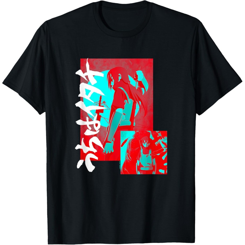 เสื้อยืด Naruto Shippuden Itachi สีฟ้าและแดง