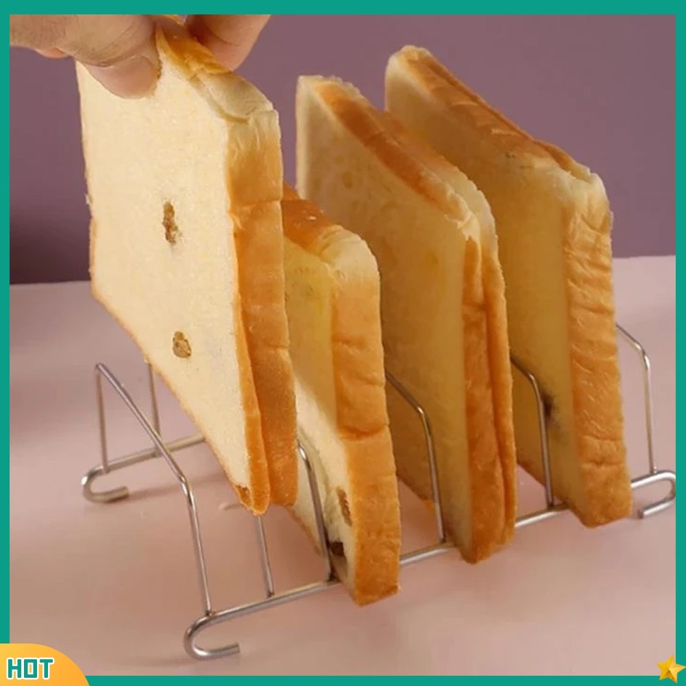 JY Slice Toast Rack ขนมปังสแตนเลสจอแสดงผล Loaf Stand Air Fryer อุปกรณ์เสริม