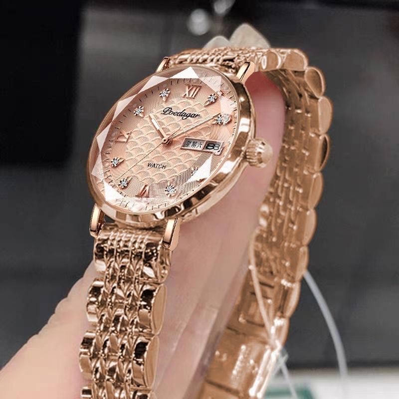 Original POEDAGAR Gold นาฬิกาสําหรับชายกันน้ําแฟชั่นหรูหรา Mens นาฬิกาสแตนเลส Relo ธุรกิจนาฬิกาข้อมือ